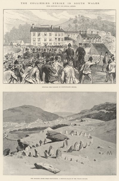 Der Streik der Bergarbeiter in Südwales von Charles Auguste Loye